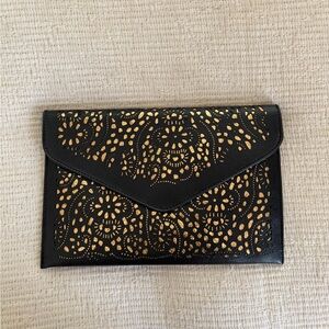 Black and Gold Laser Cut Clutch